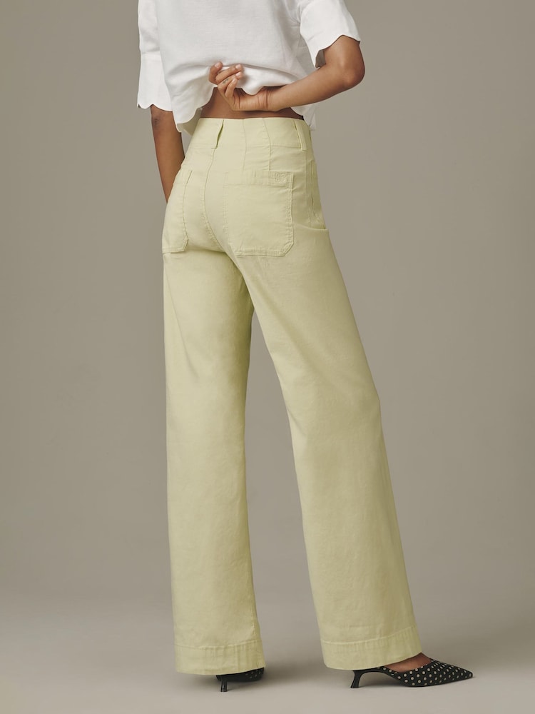 Πράσινο - Anthropologie Maeve The Colette Wide-Leg Trousers - Εικόνα 2 του 4