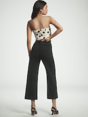 Anthropologie Maeve The Colette Denim Cropped Wide-Leg Black Jeans - Image 2 of 4
