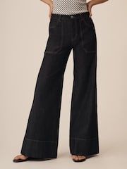 Anthropologie Pilcro The Rylan Relaxed High-Rise Flare Black Jeans - Immagine 1 di 5