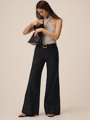 Anthropologie Pilcro The Rylan Relaxed High-Rise Flare Black Jeans - Immagine 3 di 5