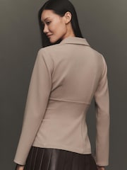 Anthropologie Tailored Long-Sleeve Brown Blazer Top - Image 2 of 4