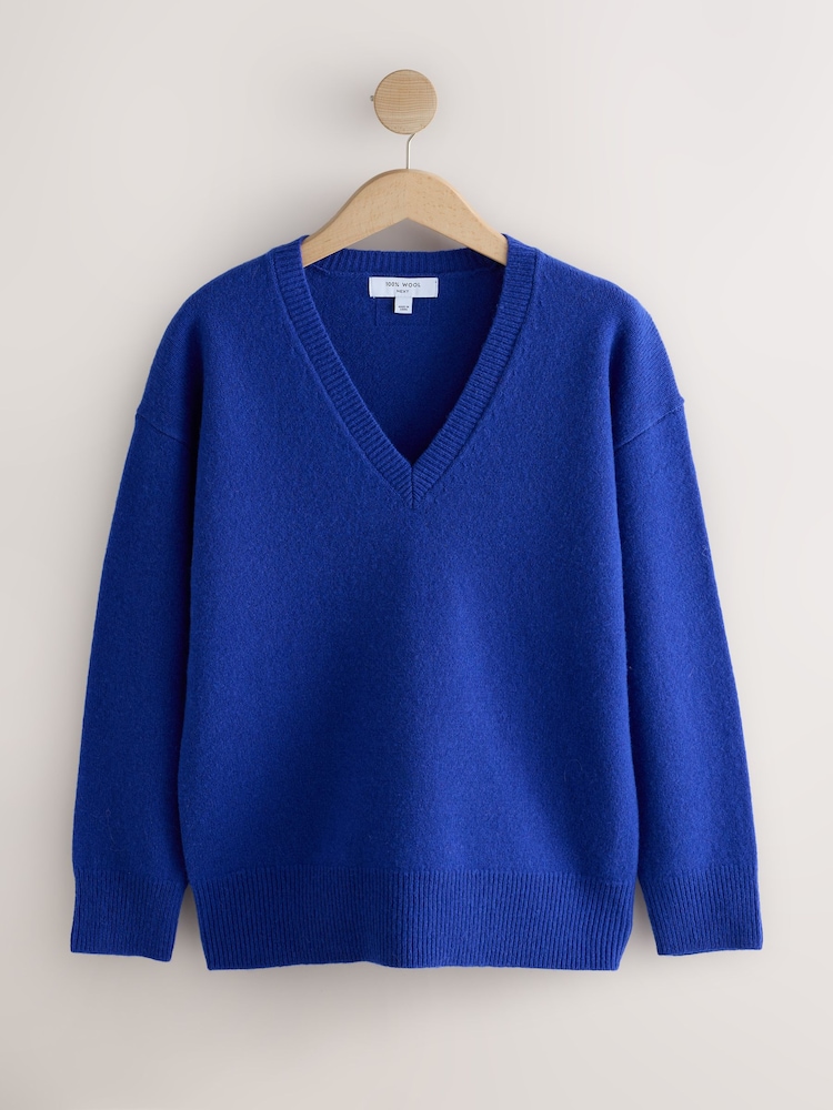 Кобальтово-синій - Merino Wool N.Premium V-Neck Jumper - Image 1 of 3 Кобальтово-синій - Merino Wool N.Premium V-Neck Jumper - Image 1 of 3