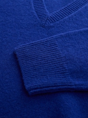 Кобальтово-синій - Merino Wool N.Premium V-Neck Jumper - Image 3 of 3