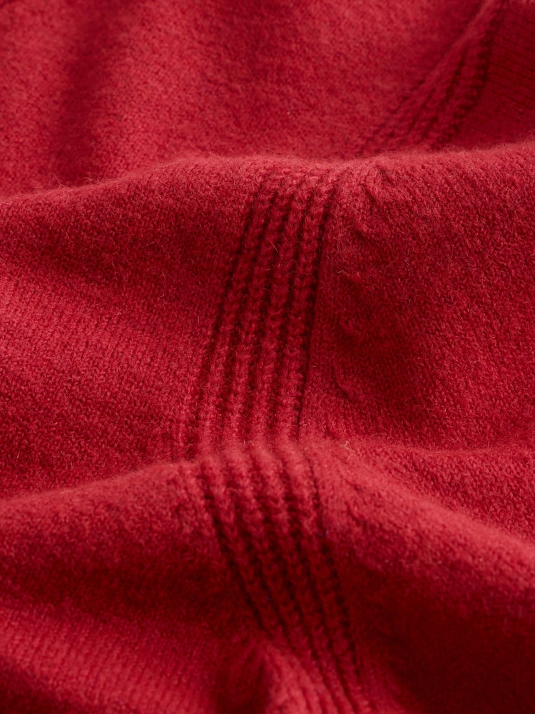 Red Supersoft V-Neck Long Sleeve Jumper - Image 3 of 3 Red Supersoft V-Neck Long Sleeve Jumper - Image 3 of 3