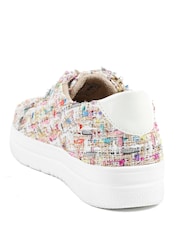 Pavers Cream Knitted Zip & Lace Fasten Trainers - Image 5 of 5