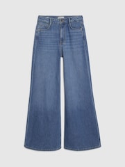 Blauw - River Island High Rise Soft Wide Leg Jeans - Afbeelding 5 van 6