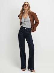 River Island Blue Mid Rise Bootcut Jeans - Image 1 of 4