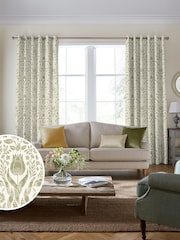 Laura Ashley Olive Ashstead Damask Made to Measure Curtains - Image 1 of 9