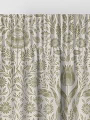 Laura Ashley Olive Ashstead Damask Made to Measure Curtains - Image 6 of 9