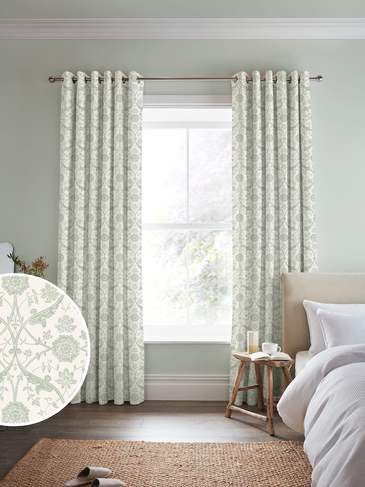 Laura Ashley Pistachio Endale Trellis Made to Measure Curtains - Image 1 of 9