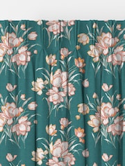 Laura Ashley Teal Sutcliffe Tulips Made to Measure Curtains - Image 5 of 9