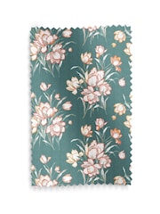 Laura Ashley Teal Sutcliffe Tulips Made to Measure Curtains - Image 9 of 9