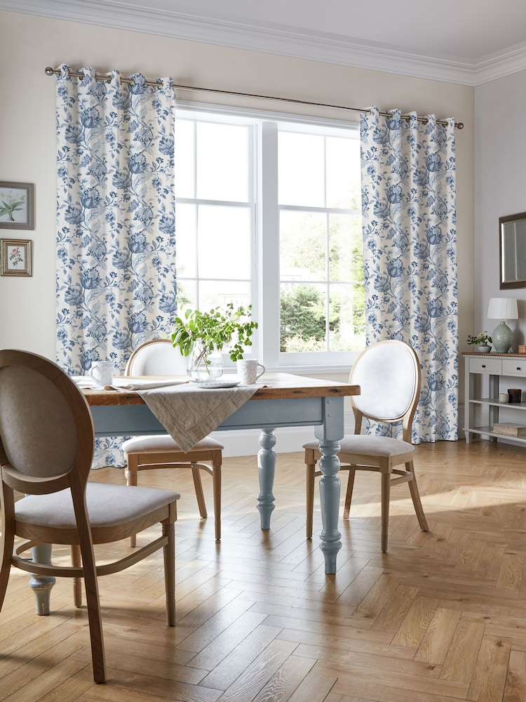 Laura Ashley Dark Seaspray Adwick Trail Made to Me Measure Curtains - Image 2 of 9