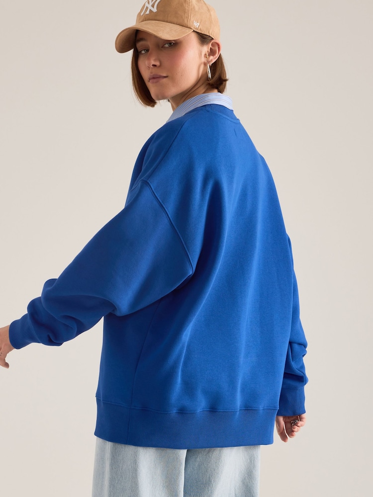 Anthropologie Luxe Blue Sweatshirt - Image 2 of 4