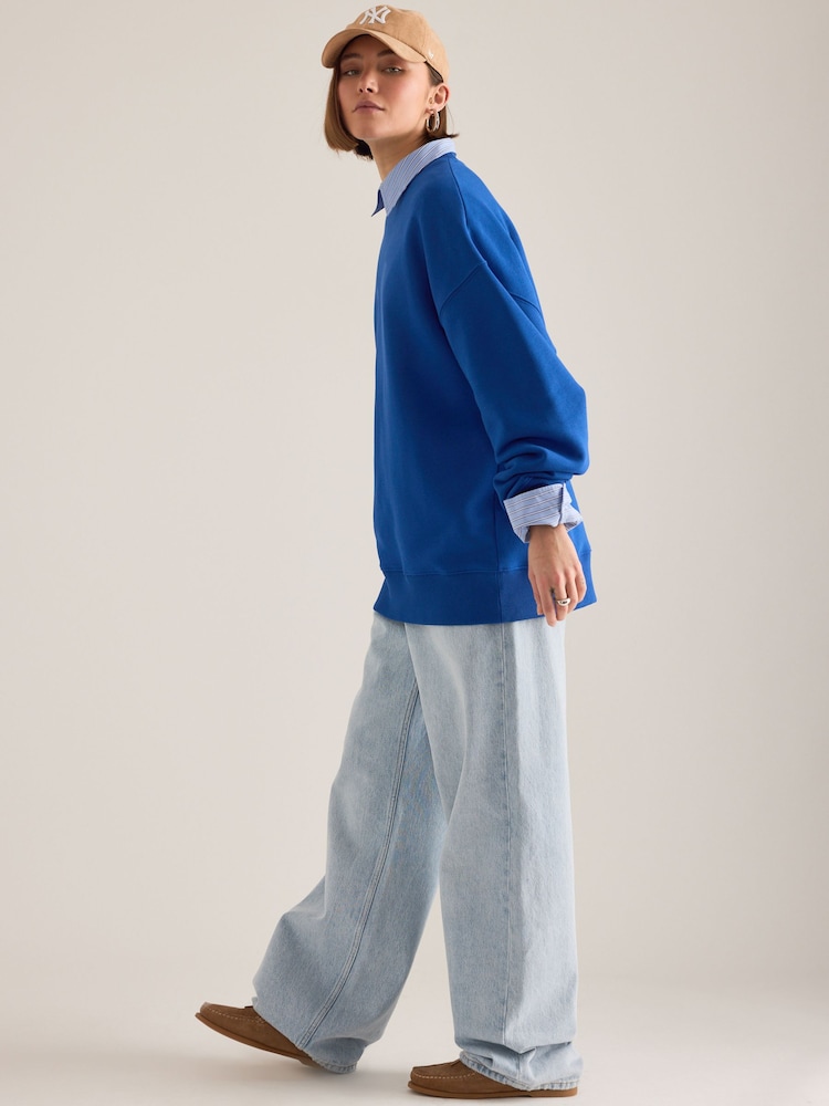 Anthropologie Luxe Blue Sweatshirt - Image 4 of 4