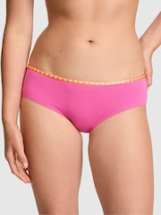 Victoria's Secret Pink Sizzling Strawberry Pink Hipster Cotton Mini Logo Knickers - Image 1 of 2