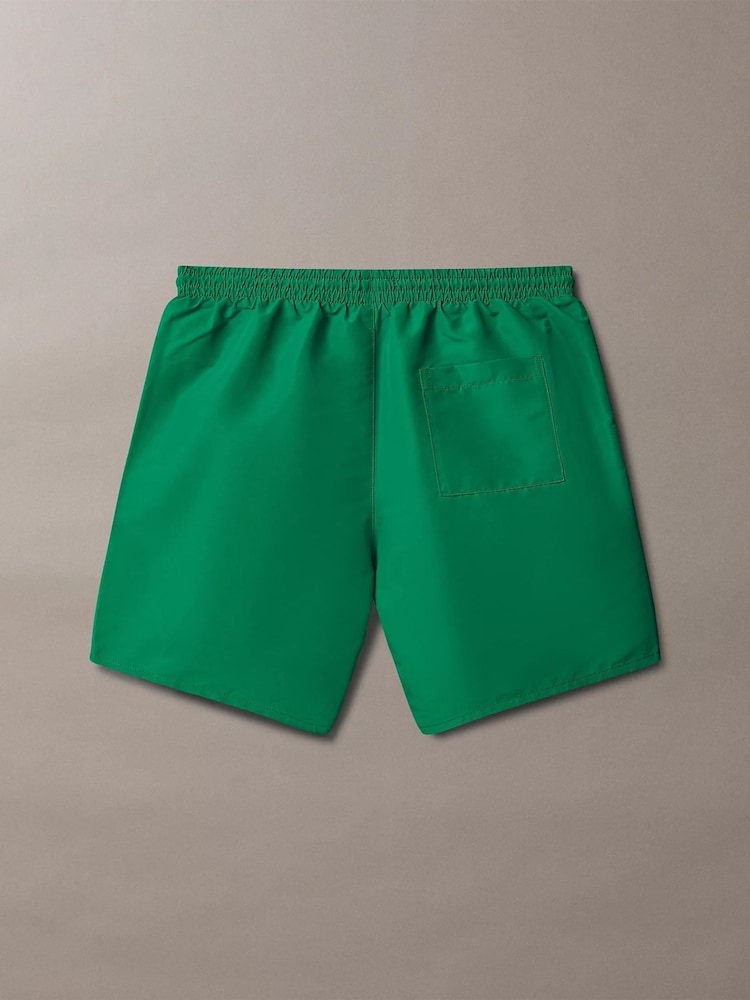 Calvin Klein Green Monogram Swim Shorts - Image 2 of 2 Calvin Klein Green Monogram Swim Shorts - Image 2 of 2