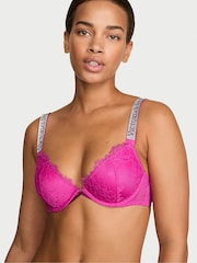 Victoria's Secret Pink Fire Lightly Lined Demi Shine Strap Lace Bra - Image 1 of 2
