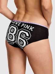 Victoria's Secret Pink Black Love Pink Hipster Cotton Mini Logo Knickers - Image 2 of 2
