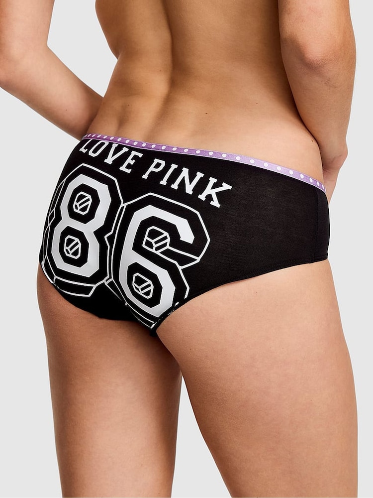 Victoria's Secret Pink Black Love Pink Hipster Cotton Mini Logo Knickers - Image 2 of 2 Victoria's Secret Pink Black Love Pink Hipster Cotton Mini Logo Knickers - Image 2 of 2
