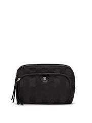 Victoria's Secret Black Jacquard Stripe Makeup Bag - Image 1 of 3