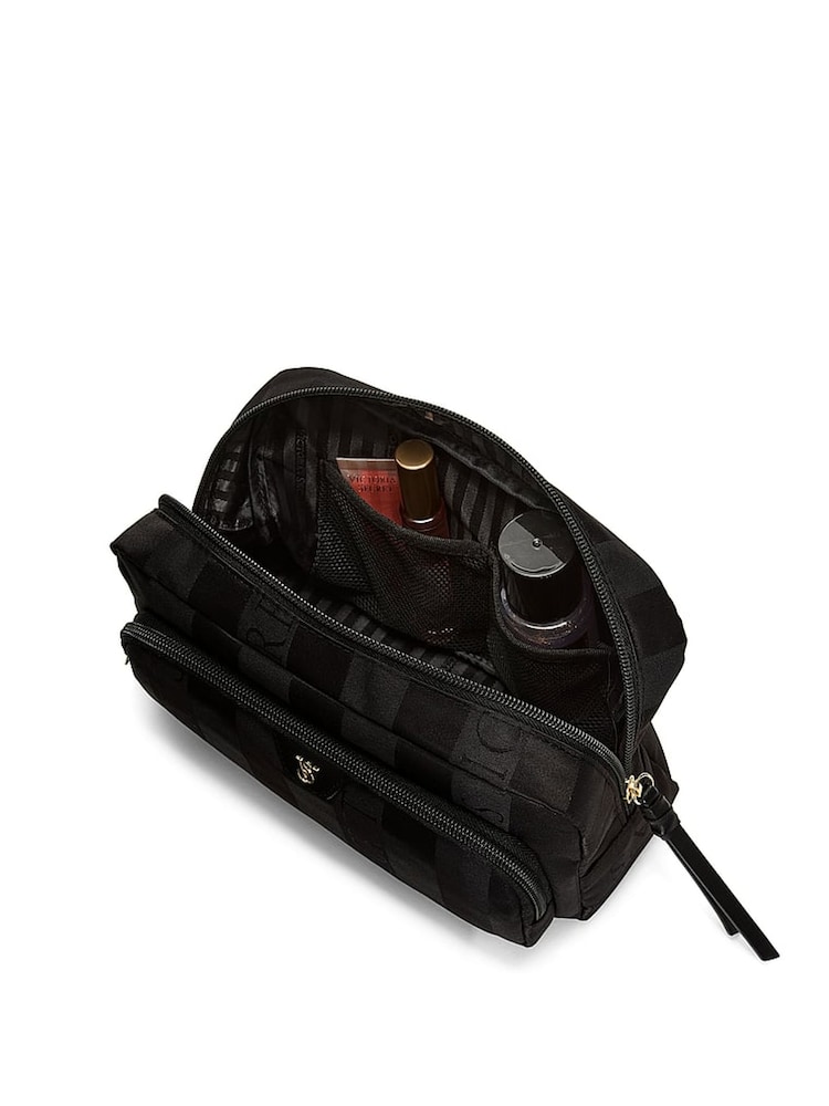 Victoria's Secret Black Jacquard Stripe Makeup Bag - Image 3 of 3 Victoria's Secret Black Jacquard Stripe Makeup Bag - Image 3 of 3