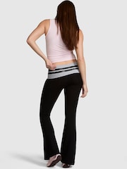 Victoria's Secret PINK Black and Grey Foldover Leggings - Image 2 of 2