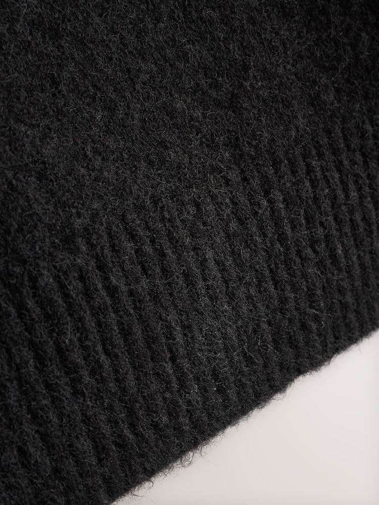 Black Bardot Brooch Off Shoulder Knitted Jumper - Image 7 of 7 Black Bardot Brooch Off Shoulder Knitted Jumper - Image 7 of 7