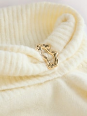 Ecru Bardot Brooch Off Shoulder Knitted Jumper - Image 8 of 8