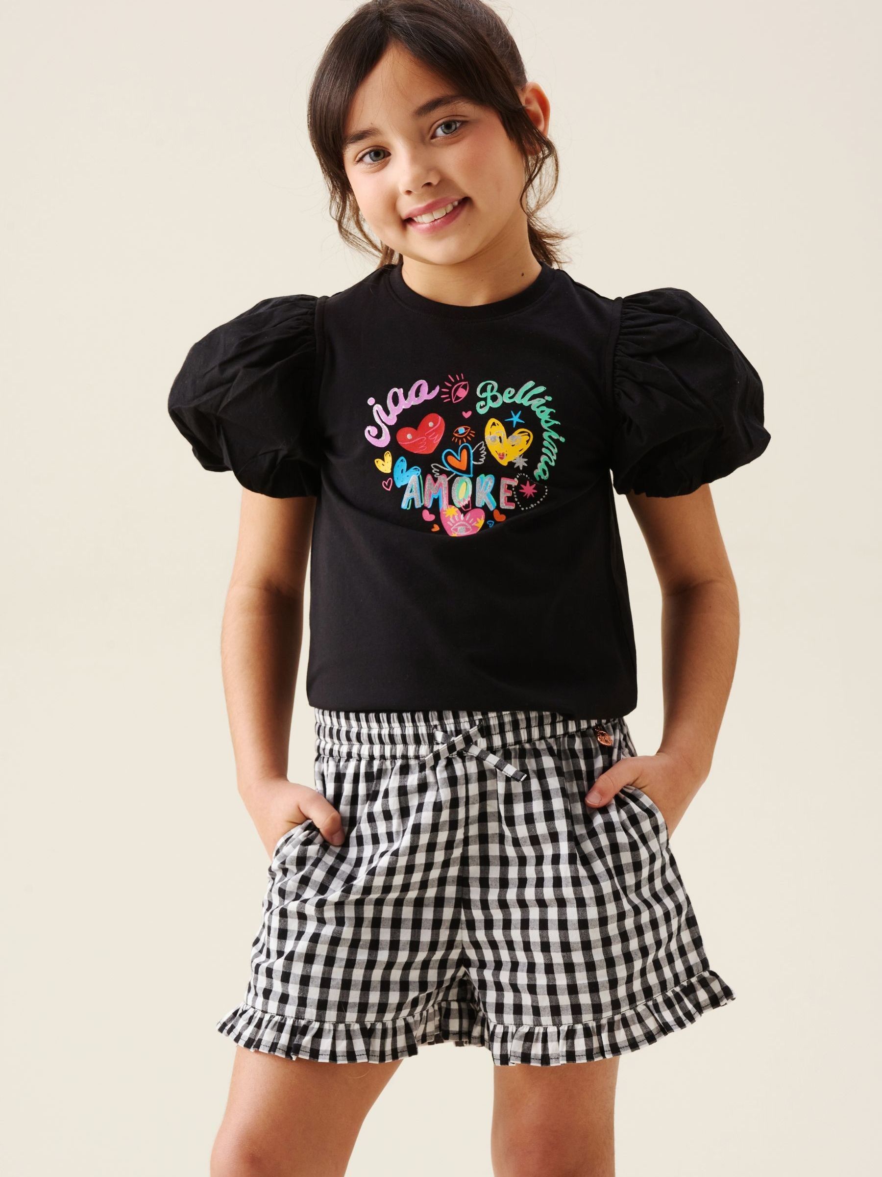 Buy Angel & Rocket Black Megan Gingham Frill Shorts from Next USA