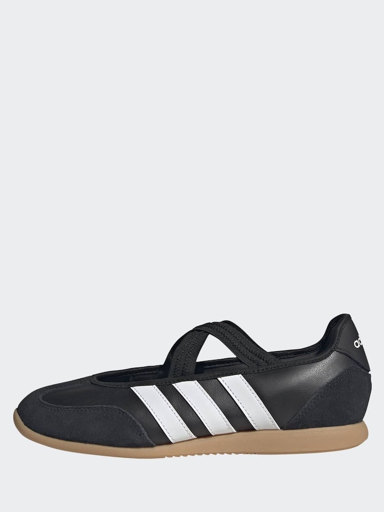 adidas Black/White Barreda Mary Jane Ballet Trainers - Image 2 of 10 adidas Black/White Barreda Mary Jane Ballet Trainers - Image 2 of 10