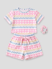 Angel & Rocket Pink Dana Heart Print Short Pyjamas - Image 4 of 5