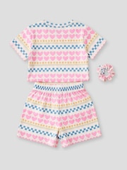 Angel & Rocket Pink Dana Heart Print Short Pyjamas - Image 5 of 5