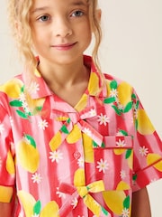 Angel & Rocket Capri-skjorta med citronmönster och kort pyjamas - Bild 5 av 7