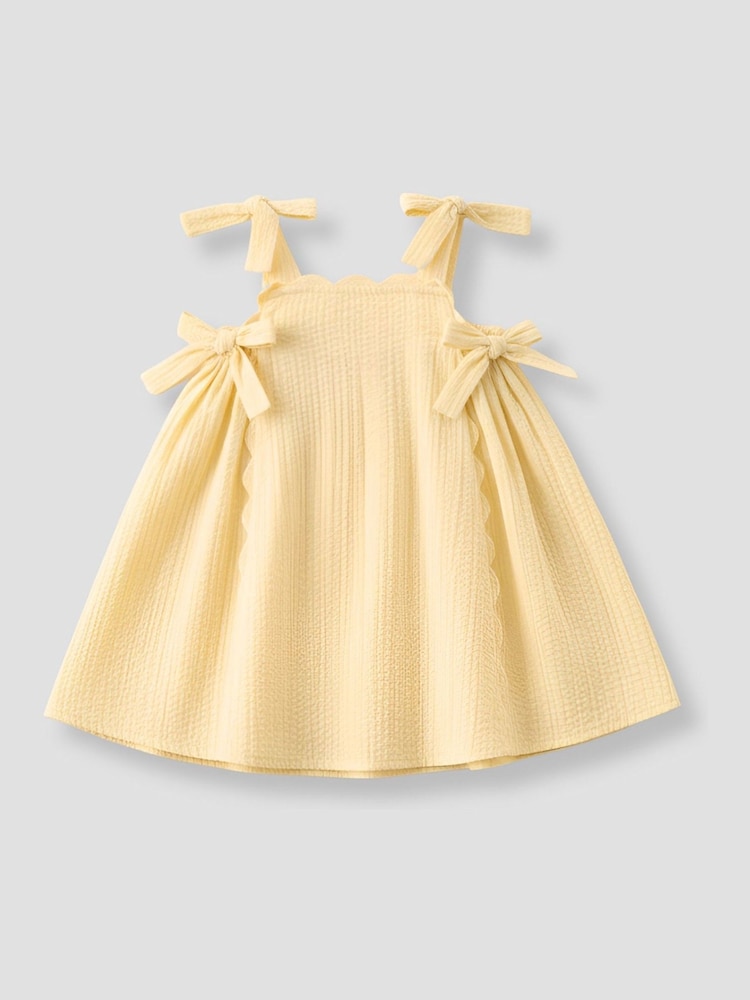 Angel & Rocket Yellow Matilda Scalloped Bow Dress - Image 1 of 1