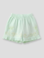 Angel & Rocket Green Palma Embroidered Short - Image 3 of 4