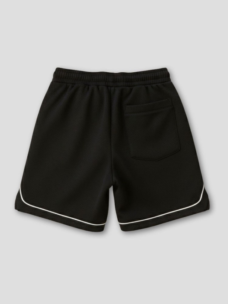 Angel & Rocket Black Ace Drawcord Mesh Shorts - Image 5 of 5 Angel & Rocket Black Ace Drawcord Mesh Shorts - Image 5 of 5