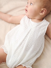 Angel & Rocket White Lula Broderie Frill Romper - Image 3 of 4