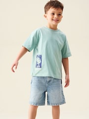 Angel & Rocket Green Logan Teal Graphic Back T-Shirt - Image 3 of 4