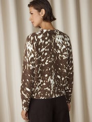 DEER Long Sleeve Crew Neck Knitted Jumper With Wool - Image 4 of 5