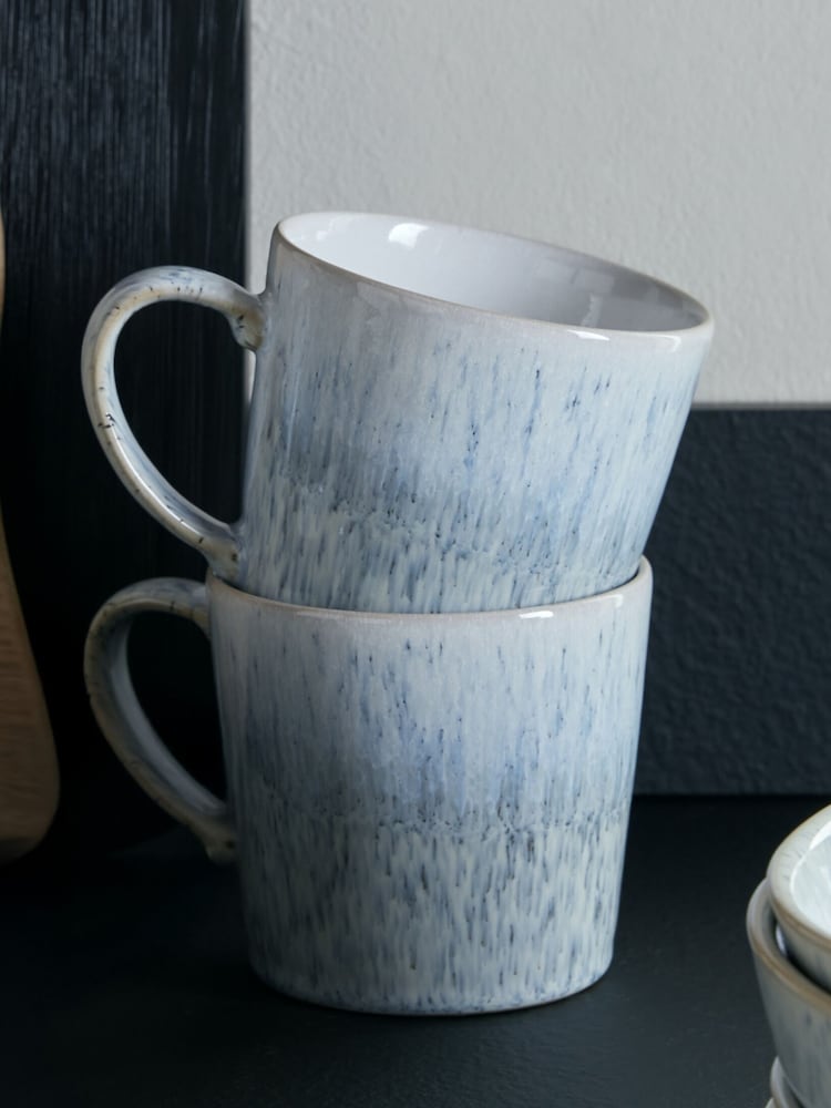Denby Set of 4 White Aurora Mugs - Image 1 of 3