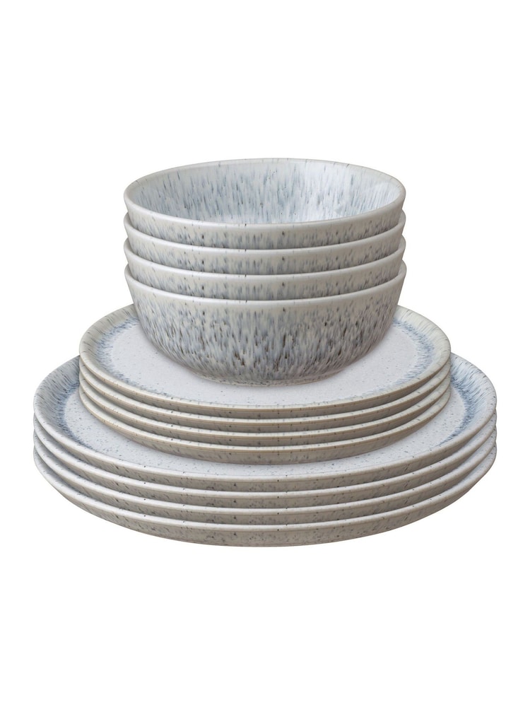 Denby 12 Piece White Aurora Dinnerware Set - Image 2 of 3