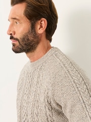 رمادي - FatFace Penton Knitted Cable Crew Jumper - صورة 3 من 6