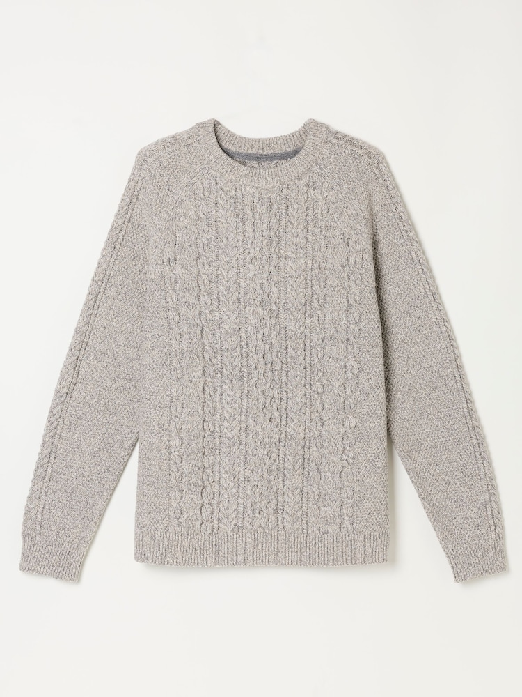 رمادي - FatFace Penton Knitted Cable Crew Jumper - صورة 6 من 6 رمادي - FatFace Penton Knitted Cable Crew Jumper - صورة 6 من 6