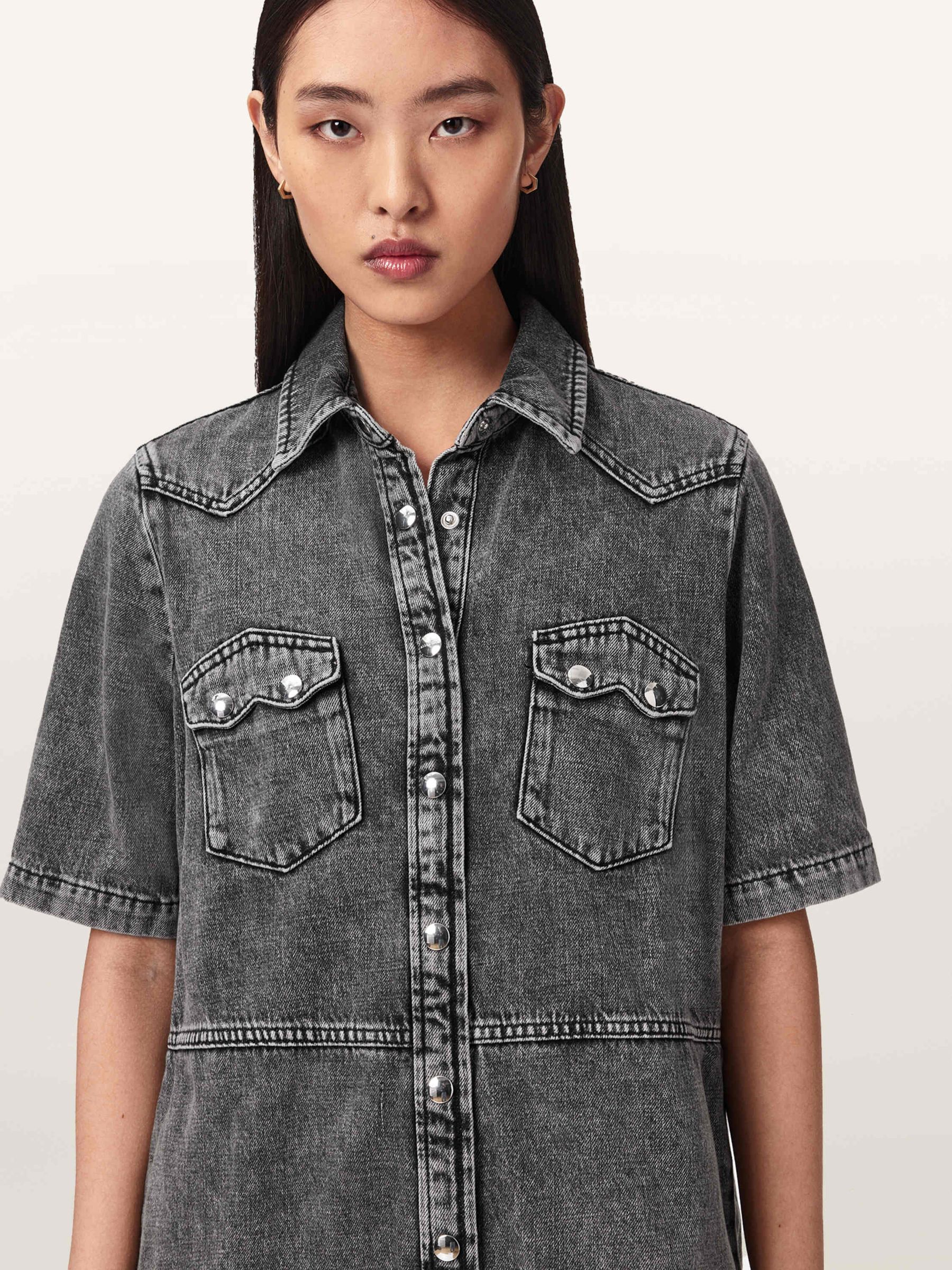 Buy AllSaints Grey Rock Denim Dress from the Next UK online shop