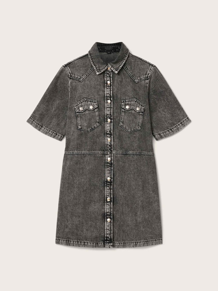 AllSaints Rock Denim Dress - Imaginea 8 din 8