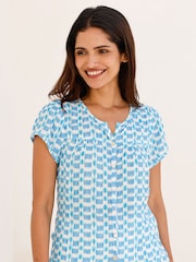 Aspiga Blue Lisbon Viscose Crinkle Blouse - Image 3 of 5