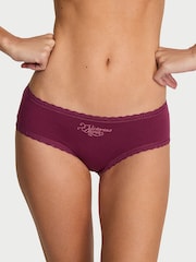 Victoria's Secret Sweet Plum Purple Cheeky Cotton Lace Trim Knickers - Image 1 of 2