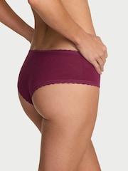 Victoria's Secret Sweet Plum Purple Cheeky Cotton Lace Trim Knickers - Image 2 of 2