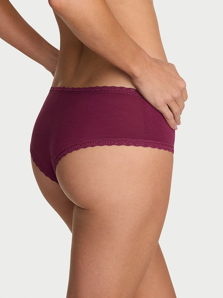 Victoria's Secret Sweet Plum Purple Cheeky Cotton Lace Trim Knickers - Image 2 of 2 Victoria's Secret Sweet Plum Purple Cheeky Cotton Lace Trim Knickers - Image 2 of 2